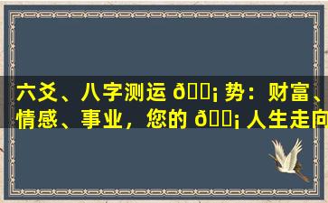 六爻、八字测运 🐡 势：财富、情感、事业，您的 🐡 人生走向何方